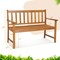 Costway 2-Person Slatted Bench Patio Acacia Wood Loveseat 800 Lbs Outdoor Natural